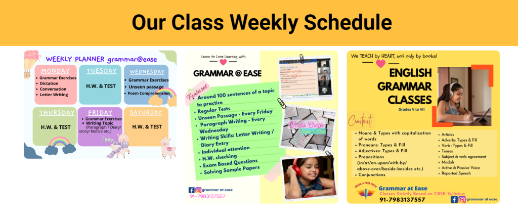 Weekly Class Schedule