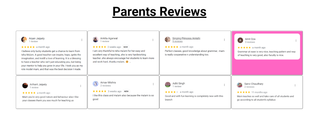 Reviews Section